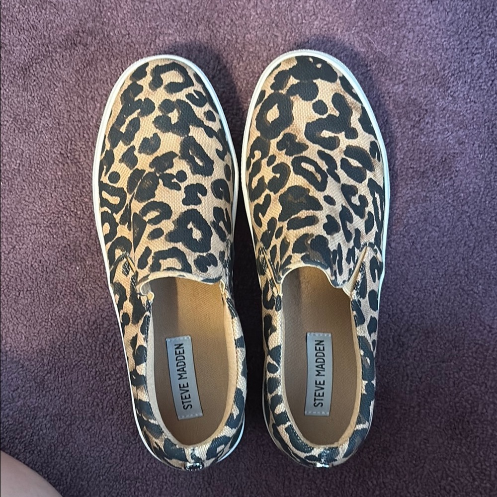 Steve Madden Leopard Print Slip-On Sneakers